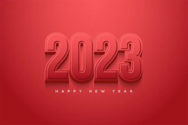 赤い背景に2023年の新年 — ストック写真