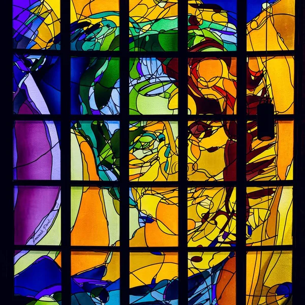 Det Fargerike Abstrakte Glassmaleriene – stockfoto
