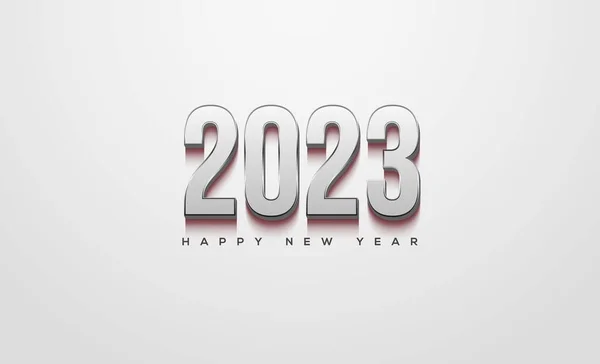 Happy New Year 2023 Social Media Poster Classic Grey Numbers — Stock Photo, Image