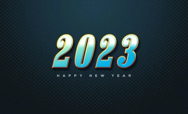 Happy New Year 2023 Shiny Luxury Blue Color — Stock Photo, Image