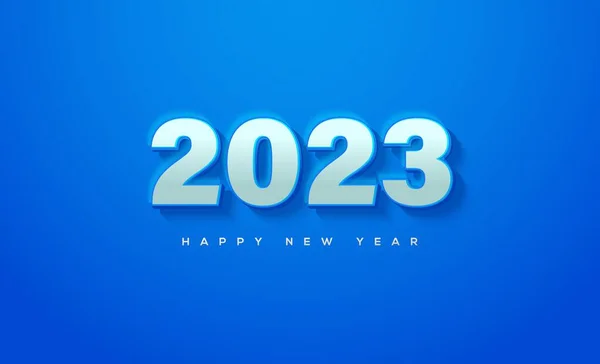 Egyszerű Modern Boldog Évet Szám 2023 Kék Design — Stock Fotó