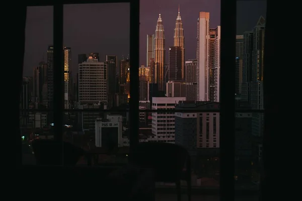 Uma Bela Foto Edifícios Modernos Centro Cidade Kuala Lumpur Vista — Fotografia de Stock