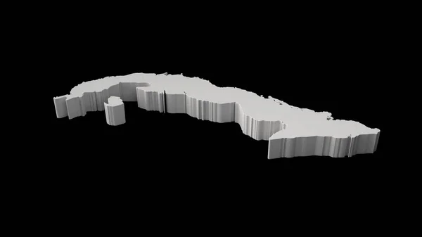 Siyah Bir Arkaplanda Izole Edilmiş Bir Küba Haritasının Görüntüsü — Stok fotoğraf