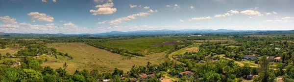Панорамный Вид Поля Valle Los Ingenios Голубым Небом Тринидаде Куба — стоковое фото