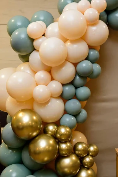 Een Close Van Ballonnen Versieren Muur — Stockfoto