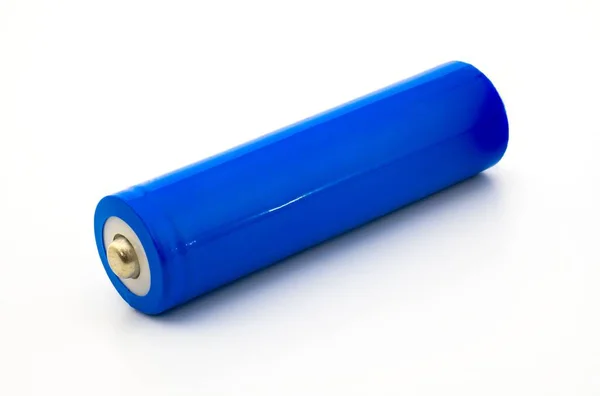 Obraz Pojedynczej Niebieskiej Baterii Bematik Rechargeable Białym Tle — Zdjęcie stockowe