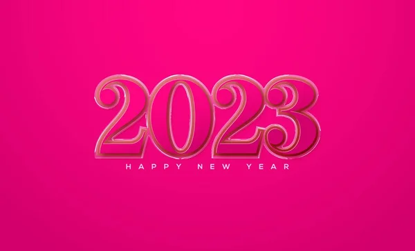 Розовая Классика Поздравляет Новым 2023 Годом — стоковое фото