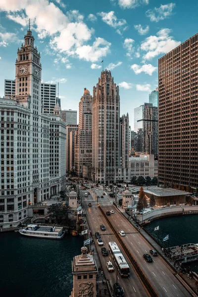 Вертикальний Кадр Історичного Пейзажу Чикаго — стокове фото