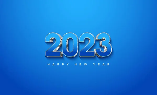 Eine Einfache Frohe Neujahrszahl 2023 Auf Blauem Hintergrund — Stockfoto