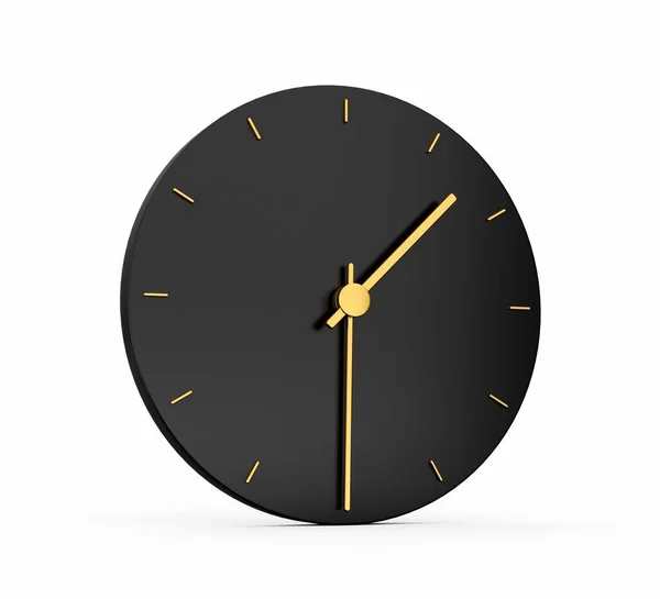 Rendering Clock Black Clock Isolated White Background — Stock Photo, Image
