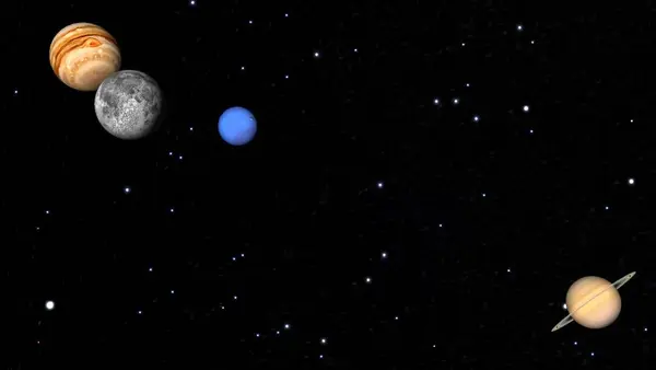 宇宙の月と惑星の美しい背景 — ストック写真