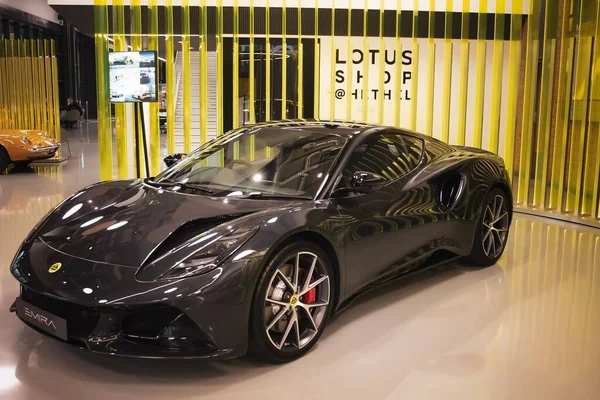 Lotus Autógyár Fekete Fényes Kupéja — Stock Fotó