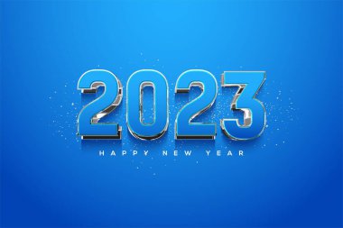 Yeni yıl tebrik kartı tasarımı fikri. Mutlu yıllar 2023.