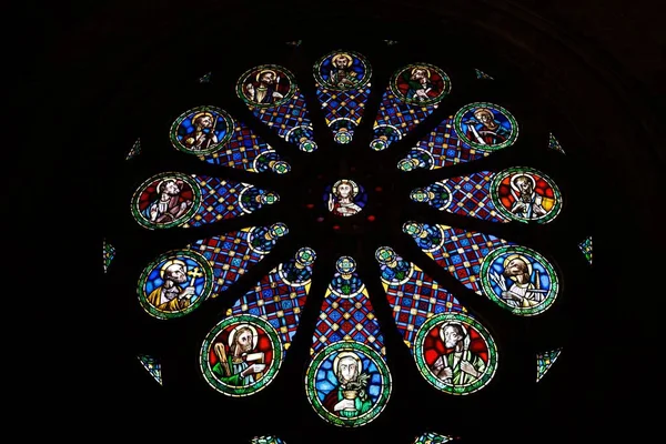 Nærbilde Glassmaleri Katedralen Lisboa – stockfoto