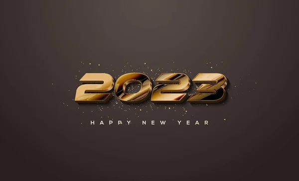 Золотой Новый Год Современными Сильными Цифрами 2023 Черном Фоне — стоковое фото