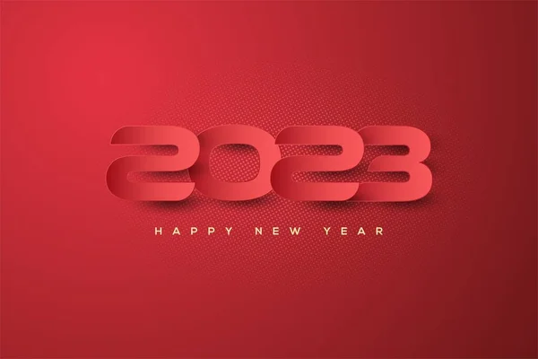 Uma Ilustração Número 2023 Feliz Ano Novo Fundo Vermelho — Fotografia de Stock