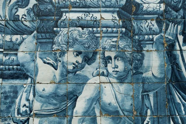 Mosaico Azul Iglesia Portugal Oporto — Foto de Stock