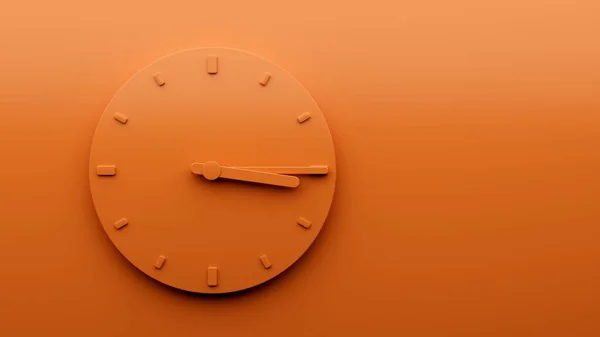 Reloj Naranja Mínimo Cuarto Pasado Tres Abstracto Ilustración — Foto de Stock