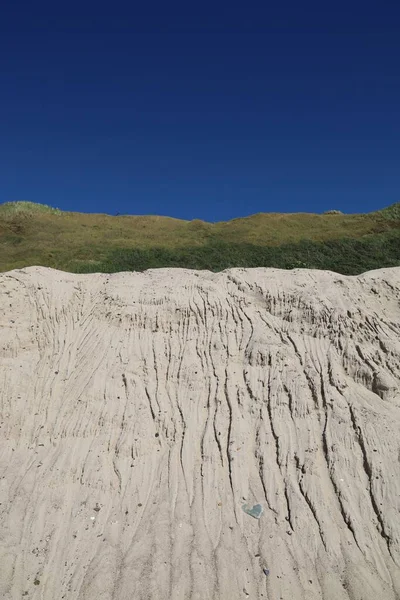 Vertical Shot White Sand Mound Quarry Lonstrup Denmark — Stock Photo, Image