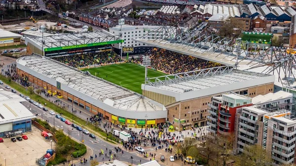 Αεροφωτογραφία Του Norwich City Football Club Πριν Από Ποδοσφαιρικό Αγώνα — Φωτογραφία Αρχείου