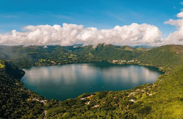 Una Vista Panorámica Soleada Laguna Santa Maria Del Oro Nayarit — Foto de Stock