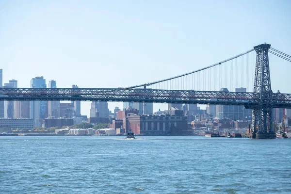 Eine Schöne Aufnahme Der Brooklyn Bridge New York City — Stockfoto