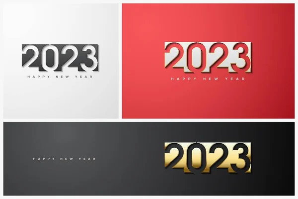 異なる色で幸せな新年2023 — ストック写真