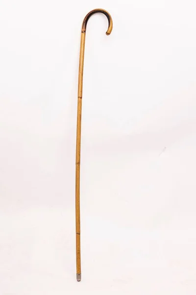 Tiro Vertical Viejo Caballo Usado Midiendo Bastón Aislado Sobre Fondo —  Fotos de Stock