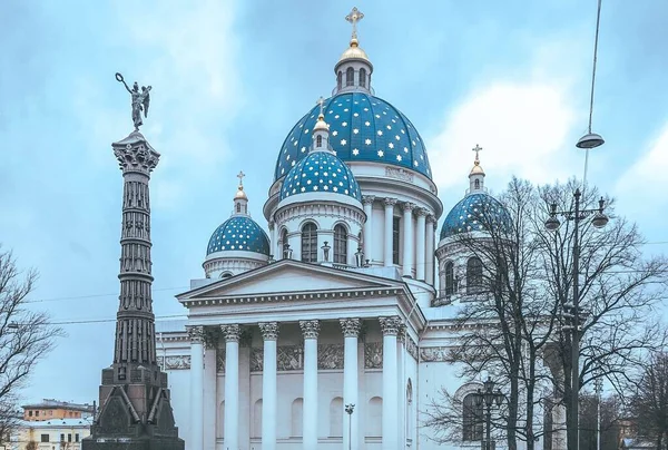 Una Bella Vista Della Cattedrale Santa Trinità Izmailovsky San Pietroburgo — Foto Stock