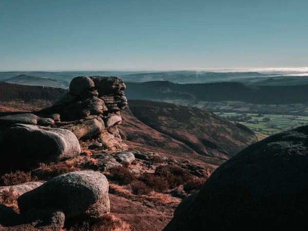 Una Vista Panorámica Del Paseo Edale Peak District Inglaterra — Foto de Stock