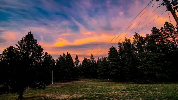 Zci Kampında Turuncu Gün Batımı — Stok fotoğraf