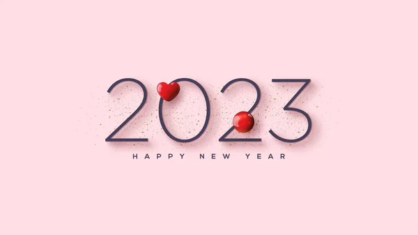 Щасливий Новий 2023 Рік Гарними Числами Лінійними Малюнками — стокове фото