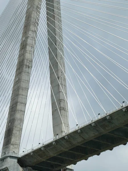 Most Atlantycki Zawieszony Przez Kanał Panamski Słoneczny Dzień — Zdjęcie stockowe