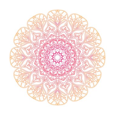 Turuncu ve pembe mandala arkaplanlı bir vektör