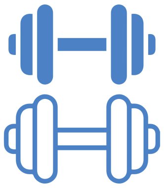 Beyaz arkaplanda mavi halterlerin vektör tasarımı