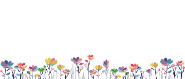 Metin için alanı olan beyaz bir arkaplanda izole edilmiş bir çiçek pankartın vektör tasarımı