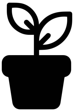 Beyaz arkaplanda siyah bir bitki simgesinin vektör tasarımı