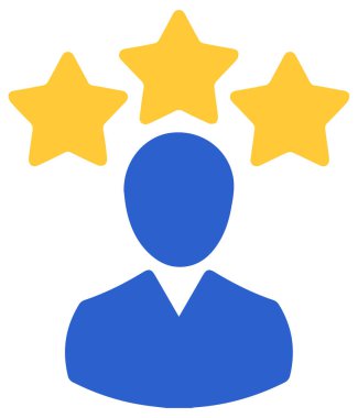 Bir müşteri memnuniyet derecelendirme yıldızları ile deneyim ikonu bir vektörü