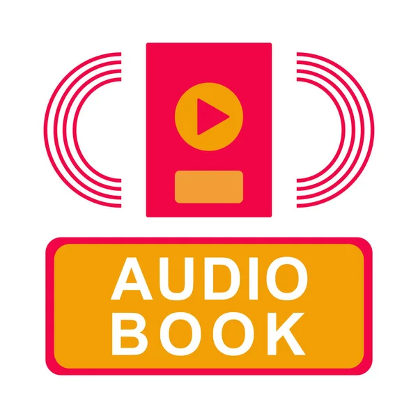 Μια Διανυσματική Απεικόνιση Του Εικονιδίου Audiobook Στο Λευκό Φόντο — Διανυσματικό Αρχείο