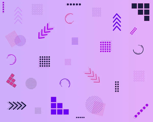 箭头一种紫色背景的矢量 上面有许多符号和箭头作为背景和覆盖物 — 图库矢量图片