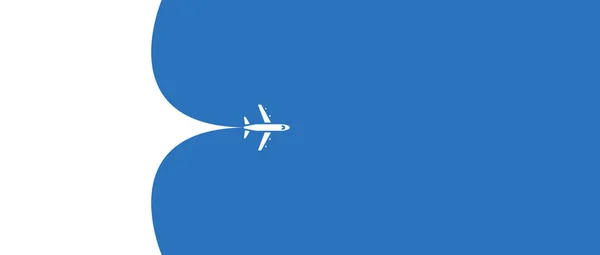 Vektorová Ikona Vzlétajícího Letadla Bílém Modrém Pozadí — Stockový vektor