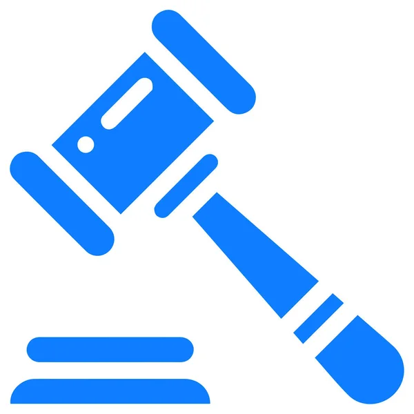 Diseño Vectorial Del Icono Del Martillo Del Juez Azul Aislado — Vector de stock