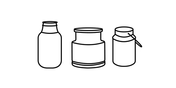白色背景上一组不同的罐子设计的数字图像 — 图库矢量图片