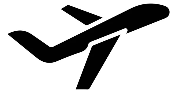 Векторный Дизайн Черном Самолете Иконка Изолированы Белом Фоне — стоковый вектор