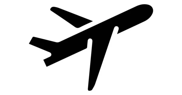 Векторный Дизайн Черном Самолете Иконка Изолированы Белом Фоне — стоковый вектор