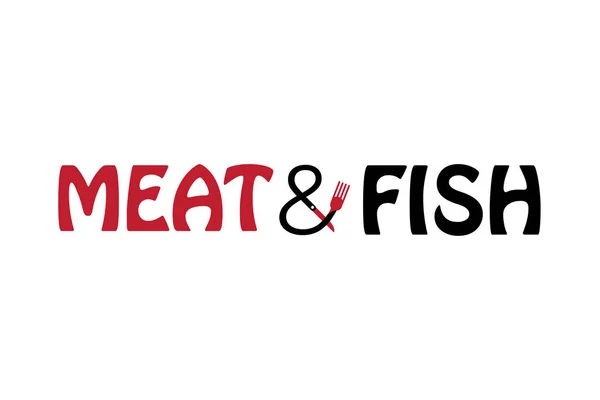 Wektor Minimalistycznego Logo Mięsa Ryby Dla Restauracji Białym Tle — Wektor stockowy