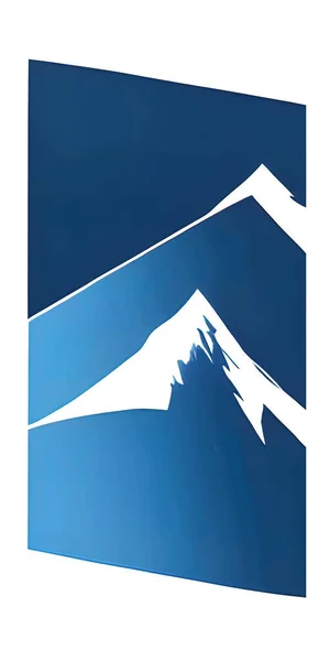 Illustration Vectorielle Verticale Montagnes Blanches Isolées Sur Fond Bleu — Image vectorielle