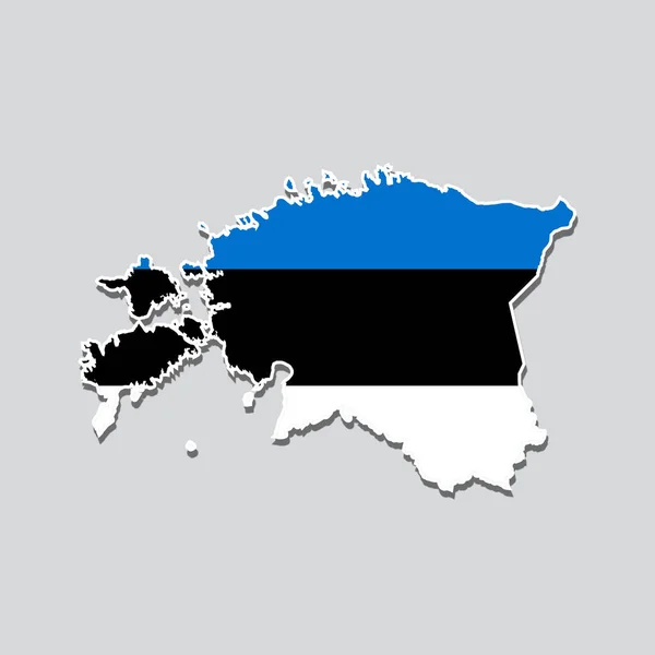Een Afbeelding Van Vlag Van Estland Een Kaart Van Estland — Stockvector