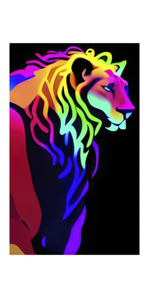 Una Ilustración Vectorial Vertical Tigre Con Colores Vibrantes Sobre Fondo — Vector de stock