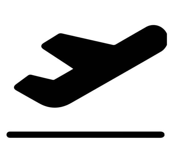 Векторний Дизайн Чорній Піктограмі Літака Ізольовано Білому Тлі — стоковий вектор